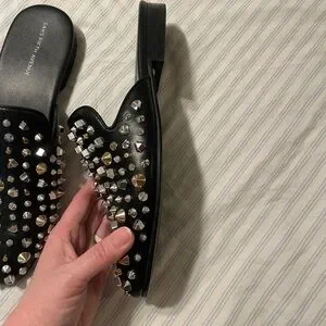 Saks Fifth Avenue | Shoes | Studded Black Mules | Poshmark display picture 1